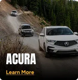 Acura SUV is leading a pack of cars on a dirt road. Click to learn more.